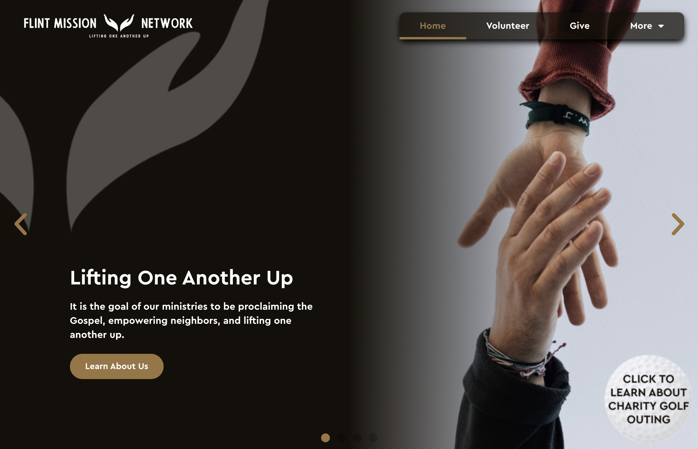 Flint Mission Network screenshot showing hands reaching out